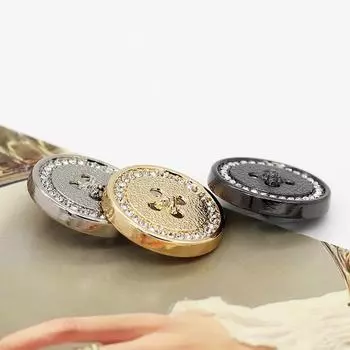 10 шт., креативные пуговицы с хвостовиком, модные металлические пуговицы с алмазными шипами, высококачественные пуговицы, аксессуары для одежды 18mm чёрный