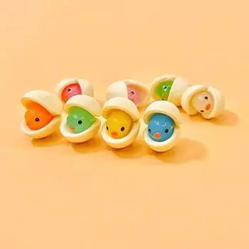 10 шт. креативные светящиеся мини-фисташковые утки миниатюрные DIY сказочные садовые украшения изделия из смолы настольные маленькие украшения 1.7x1.8cm разноцветный