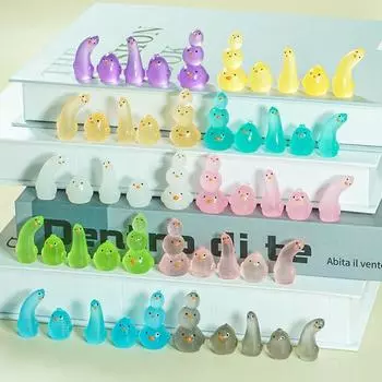 10 шт., креативные светящиеся забавные миниатюры цыпочек, мини-фигурка, светящиеся в темноте украшения, сказочное украшение для сада, мох, террариум, микропейзаж разноцветный