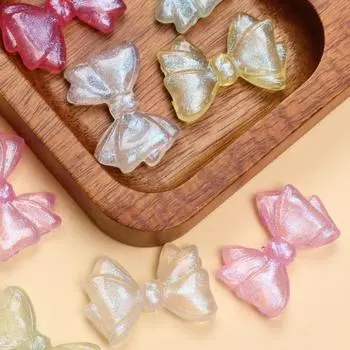 10 шт., креативные тонкие мерцающие бусины с бантом и вертикальным отверстием, материал ручной работы, аксессуары для изготовления браслетов, ювелирных изделий фиолетовый