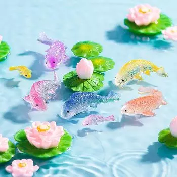 10 шт. креативные высококачественные украшения в виде рыбок кои, красочные милые украшения в виде микроландшафта кои, украшения для аквариумов, аксессуары, подарки