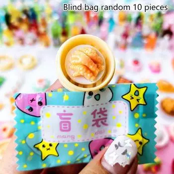 10 шт. креативный мини-слепой пакет случайный кавайный слепой ящик сюрприз мультфильм сделай сам бутылка еда слепые пакеты сувениры на день рождения One Size