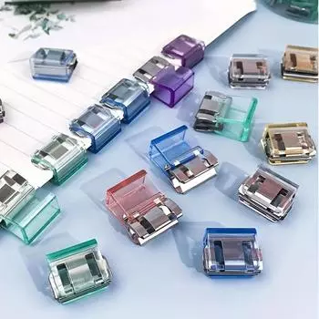 10 шт. Креативный зажим Push and Slide, прозрачный цветной зажим Push and Pull, офисное хранение и фиксация файлов