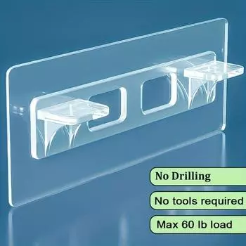 10 шт. кронштейны для полок без сверления, настенный прозрачный крючок, идеально подходят для кухонных шкафов, книжных полок и многого другого 10pcs белый