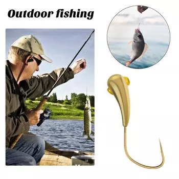 10 шт. крючки для паломников с медной головкой, 45 градусов, угловой дизайн с волчьим зубом, высокая твердость, сплющенные рыболовные крючки под высоким давлением A