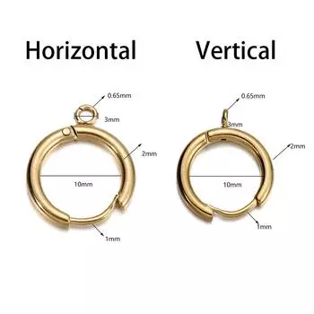 10 шт., крючки для сережек-обнимашек из нержавеющей стали с петлей, круглый ушной столбик с открытым кольцом для прыжка для DIY, принадлежности для изготовления ювелирных изделий Horizontal Steel