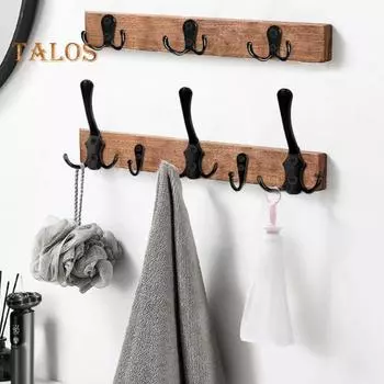 10 шт. крючки, высокопрочные, выдерживающие большую нагрузку, гладкая нержавеющая сталь с винтами, крючки для хранения пальто, шляпы, гардероба, ванной комнаты, спальни, стены чёрный