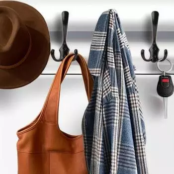10 шт. крючки, высокопрочные, выдерживающие большую нагрузку, гладкая нержавеющая сталь с винтами, крючки для хранения пальто, шляпы, гардероба, ванной комнаты, спальни, настенные крючки чёрный