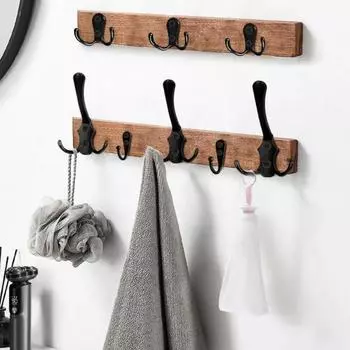 10 шт. крючки, высокопрочные, выдерживающие большую нагрузку, гладкая нержавеющая сталь с винтами, крючки для хранения пальто, шляпы, гардероба, ванной комнаты, спальни, настенные крючки чёрный