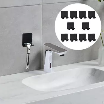 10 шт. крючков для бритвы, крючок для полотенец в ванной, многофункциональный, настенный держатель для душа белый