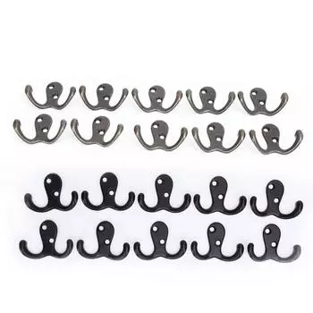 10 шт. крючков для одежды, маленькие, с двойным зубцом, устойчивые к ржавчине, прочные, удобные, настенные, для Coa Antique Brass Plating Antique
