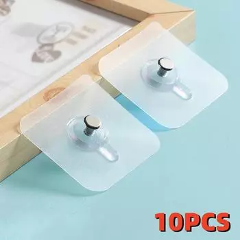 10 шт. крючков для рамок Po, стеллажей для хранения, держателей для винтов, вешалок для дверей, самоклеящихся многофункциональных гаджетов, органайзеров для кухни 10pcs