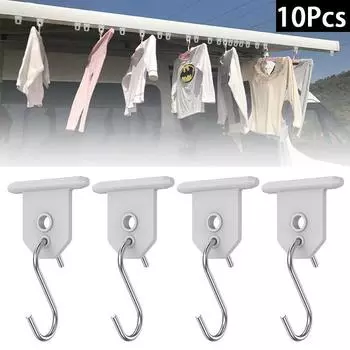 10 шт. крючков для тента автофургона, козырек от солнца для кемпинга, S-образные крючки, металлические крючки для вечеринок на автофургоне, одежда для улицы, шляпы, прочные вешалки