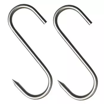 10 шт. крючков S из нержавеющей стали с острым кончиком для посуды, вешалки для одежды и мяса 13cm