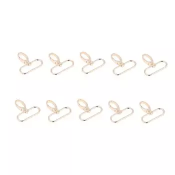 10 шт. Крючок для ключей Вращение на 360 градусов Тонкая работа Вращающийся крючок-зажим Клипса для ключей Светло-золотой