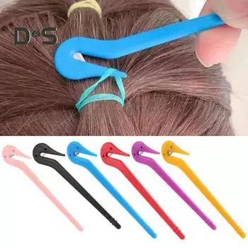 10 шт. крючок для выдергивания волос, инструмент для удаления резинок для волос, портативный резак для аксессуаров для волос синий