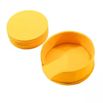 10 шт. Круглая фетровая подставка под стакан для обеденного стола, защитная подкладка, термостойкая подставка под чашку, подставка под кружку для кофе и чая 10cm чёрный