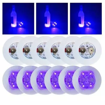 10 шт. Круглая светящаяся подставка на батарейках, светящаяся наклейка на чашку, светящаяся подставка под винную чашку, бутылка Blue light