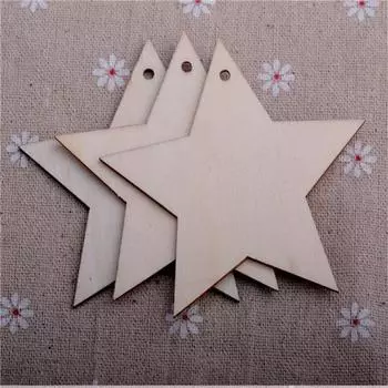 10 шт. круглые рождественские поделки древесные елочные украшения Фестиваль Рождественский подвесной кулон украшения подарки Five-pointed star