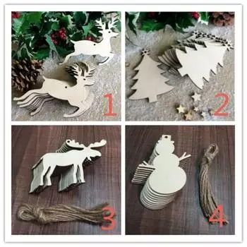 10 шт. круглые рождественские поделки древесные елочные украшения Фестиваль Рождественский подвесной кулон украшения подарки 1