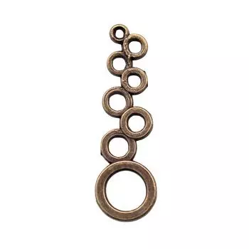 10 шт., круглые соединители, подвески, компоненты ювелирных изделий, аксессуары, античная бронза, цвет цинкового сплава 37X11 мм