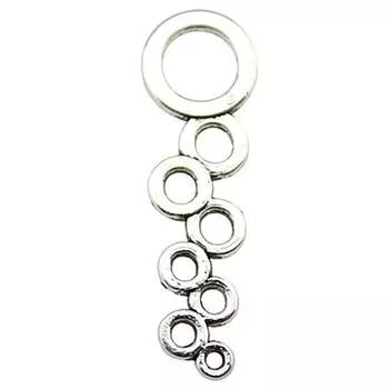 10 шт., круглые соединители, подвески, компоненты ювелирных изделий, аксессуары, античное серебро, цвет цинкового сплава, 37X11 мм