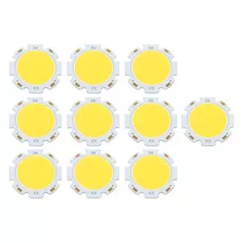 10 шт. Круглый COB 3 Вт Светодиодный чип высокой мощности Лампа Свет Естественный белый