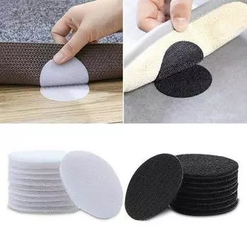 10 шт. Круглый ковер с угловым захватом, крючком и петлей, противоскользящий коврик, противоскользящая наклейка для деревянного пола, ковер