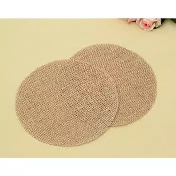 10 шт. Круглый льняной джутовый мешковина обеденный стол коврик льняной столовый коврик для чайных чашек тарелки коврики для дома свадьба рождественская вечеринка декор Diameter 15cm