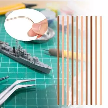 10 шт. круглый стержень из чистой меди, нержавеющий, прочный, прочный, из металла, для хобби, широкого применения, твердые медные стержни