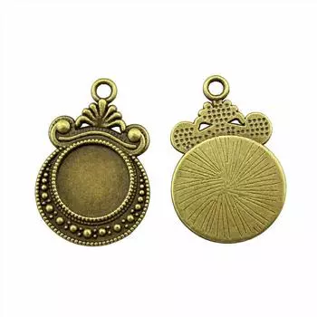 10 шт. круглый винтажный стиль камея кабошон кулон базовая установка ювелирные компоненты аксессуары античная бронза цвет цинковый сплав 12 мм