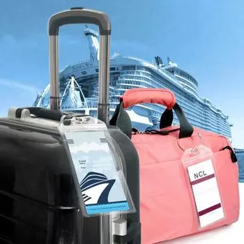 10 шт. круизная багажная бирка с петлей, широкий держатель багажной бирки Cruise Essentials, бирка с уплотнением на молнии, многоразовый водонепроницаемый держатель для круизных документов, карнавал S