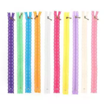 10 шт. кружевная молния смешанного стиля бутон шелковая форма № 3 нейлон швейные принадлежности для одежды 30 см