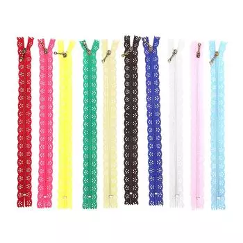 10 шт., кружевная молния, смешанный стиль, бутон, шелковая форма № 3, нейлоновые швейные аксессуары для одежды 25 см