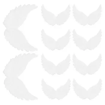 10 шт. Крыло для поделок, украшения на елку, пластиковая одежда, подвески-крылья ангела 18.00X14.00X2.50CM белый