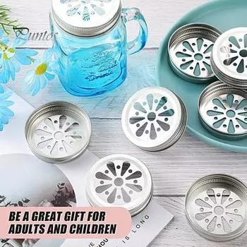 10 шт., крышки для банок Mason с цветочным узором, устойчивая к ржавчине жесть, крышки для банок Mason, крышки для хранения, украшение для дома серебряный