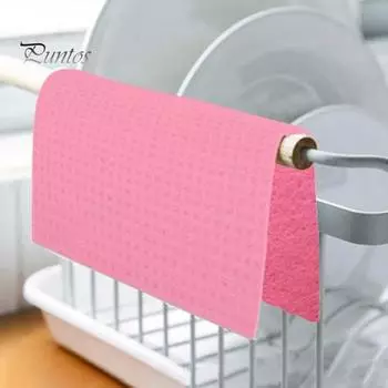 10 шт., кухонная целлюлозная губка, маслостойкая впитывающая быстросохнущая, не царапающаяся, многоразовая, мягкая, моющаяся тряпка для очистки посуды B