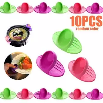 10 шт. кухонная посуда силиконовая теплоизоляционная перчатка для духовки микроволновая печь силиконовый нескользящий держатель кухонные принадлежности Pink-2pcs