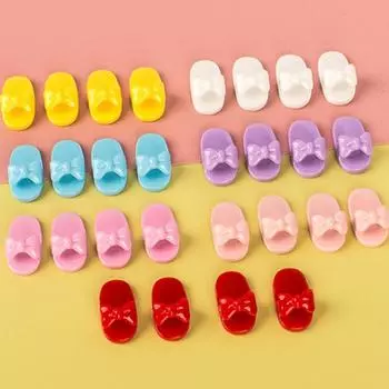 10 шт. кукольный домик миниатюрные аксессуары имитация бантик тапочки модель игрушки