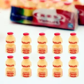 10 шт. кукольный домик миниатюрный имитация бутылки Yakult Sour напиток кукла кухня игрушки супермаркет круглосуточный магазин аксессуары своими руками красный
