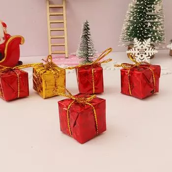 10 шт. кукольный домик миниатюрный рождественский подарочный ящик ролевые игры мини кукольный домик мебель праздничная сцена украшения аксессуары one size
