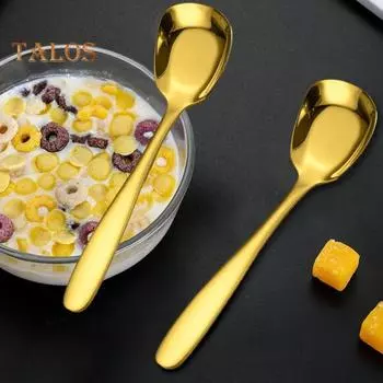 10 шт. квадратных десертных ложек из нержавеющей стали, набор легких сервировочных ложек для вафель, холодного чая, йогурта, супа серебряный