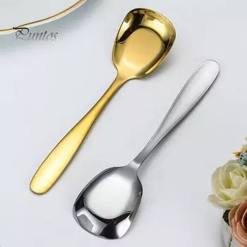 10 шт. квадратных десертных ложек из нержавеющей стали, набор легких сервировочных ложек для вафель, холодного чая, йогурта, супа серебряный