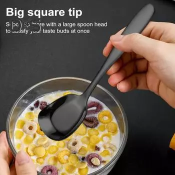 10 шт. квадратных десертных ложек из нержавеющей стали, набор легких сервировочных ложек для вафель, холодного чая, йогурта, супа серебряный