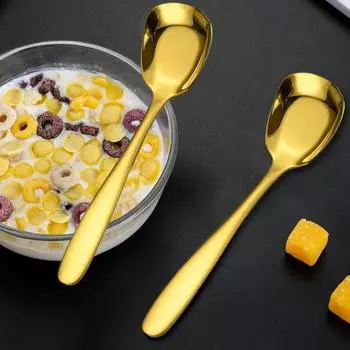 10 шт. квадратных десертных ложек из нержавеющей стали, набор легких сервировочных ложек для серебряный