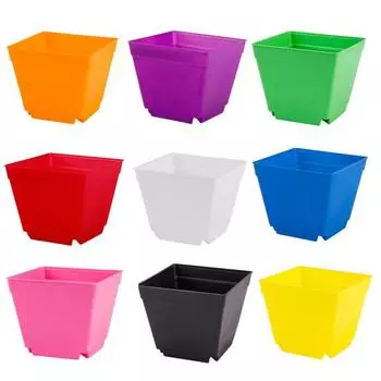 10 шт. квадратный горшок для растений, питомник, кашпо, контейнер, садовая корзина белый
