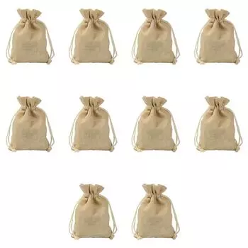10 шт. льняной подарочный мешок на шнурке винтажная натуральная мешковина пылезащитная упаковка подарочный контейнер мешочек свадебный фестиваль