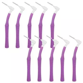10 шт. L-образная межзубная щетка для ухода за больными, ортодонтическая межзубная щетка, стоматологические ортодонтические брекеты, чистые мягкие микрощетки фиолетовый