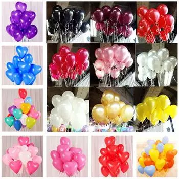 10 шт., латексные шары с красным сердцем, воздушный шар с днем рождения, украшения для дня рождения, детский свадебный шар 1.2g белый