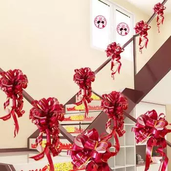 10 шт., лента с бантом, романтические автомобильные банты, ручная лента для упаковки подарков, украшения для свадебных вечеринок вино красного